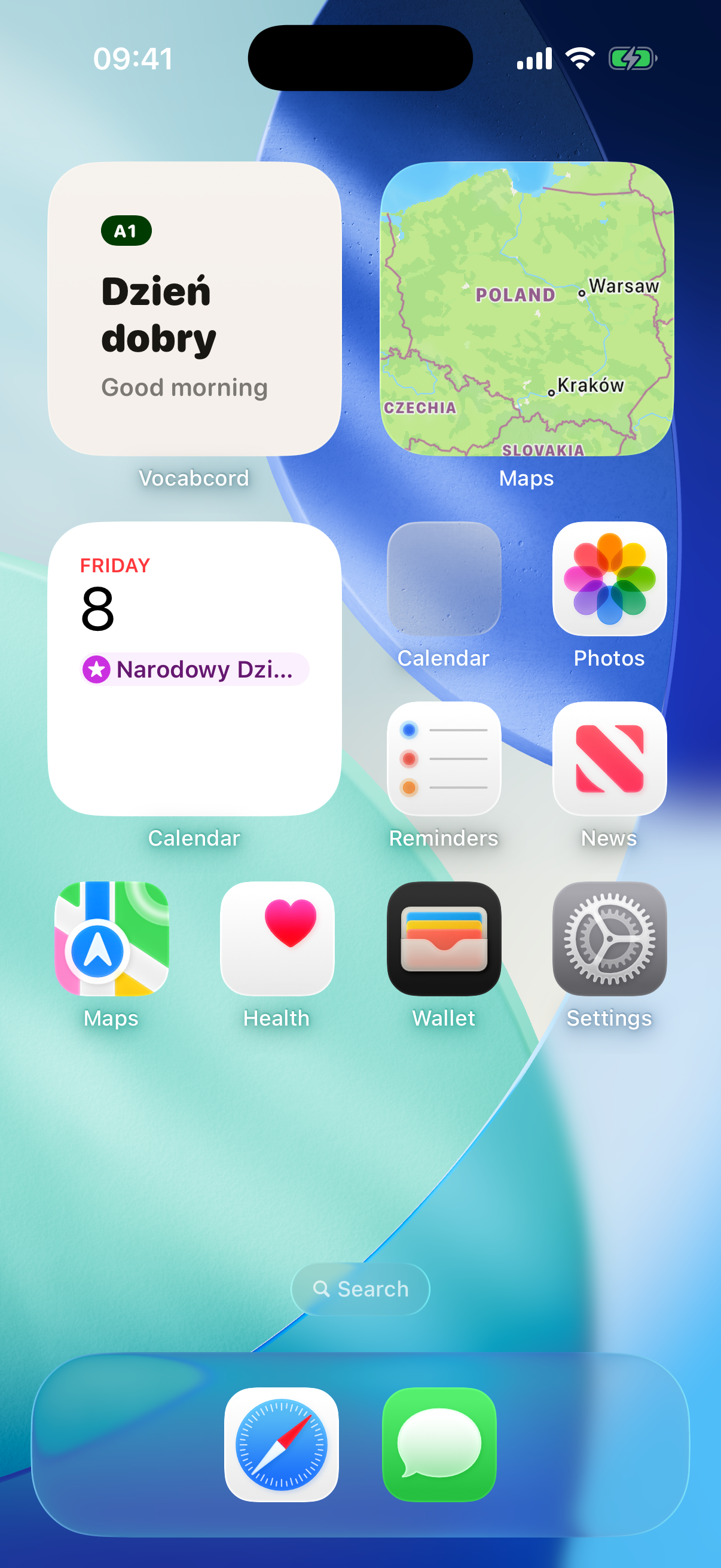 Home-screen widget showing the most recent phrase